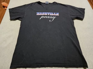 T-shirt vintage Nashville Pussy glitter fascia scritta nera taglio invecchiato collo L - Foto 1 di 12