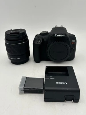 Cámara DSLR Cannon EOS Rebel T7 con lente 18-55 y cargador de batería - negra buena Foto 1 de 4