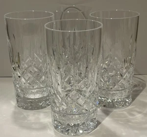 4 WATERFORD Crystal LISMORE Highball Glass Tumblers Panel Flat Bottom AS IS READ - Picture 1 of 19