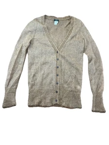 Womens J. Crew Brown Mohair Button V Neck Cardigan Sweater XS - Picture 1 of 6