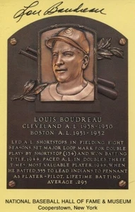 Lou Boudreau autographed vintage Cleveland Indians Hall of Fame Postcard - Picture 1 of 1