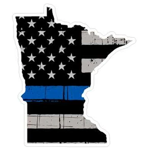 Minnesota State (U24) Cop Thin Blue Line Vinyl Yeti Tumbler Decal Sticker - Picture 1 of 1