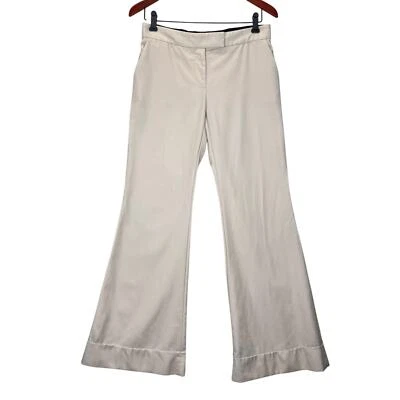Stella McCartney Minimalist Wide Leg Ivory Wool Trousers Size 8 Quiet Luxury - Image 1 of 4