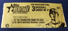 2012 Topps Heritage 1963 Advertising Panel Sealed Pack