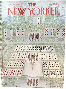 New Yorker Magazine Cover Only August 25 1980 J. J. Sempé Sempe Courtyard Cards - Picture 1 of 5