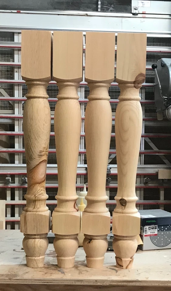 29" x 3.5" wood Pine Italian  Table Legs - Image 1 of 4