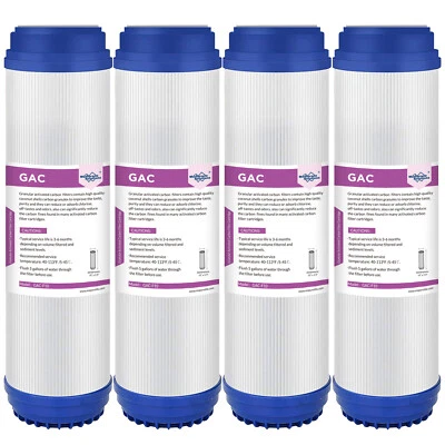 4 Pack 10"x2.5" Granular Activated Carbon Water Filter Whole House Replacement - Image 1 of 4