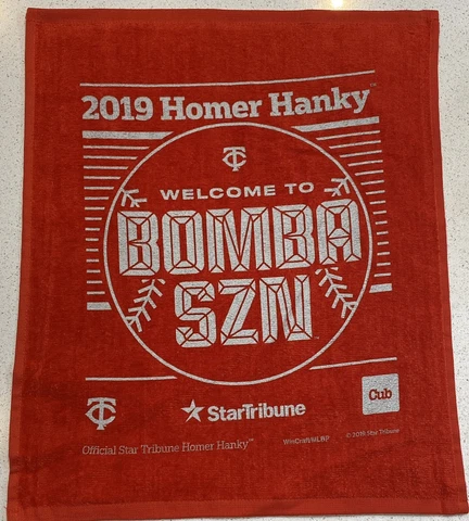 2019 Minnesota Twins Homer Hanky BOMBA SZN Fan Rally Towel Cover