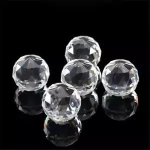 10PCS Clear Cut Crystal Sphere 20mm Faceted Gazing Ball Home Decor AAAA - Picture 1 of 4
