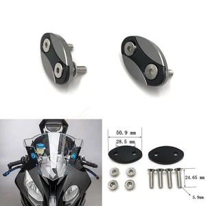 Motorcycle Gray Mirror Block Off Plates Mirror Cover Caps For 13-18 BMW S1000RR - Picture 1 of 5