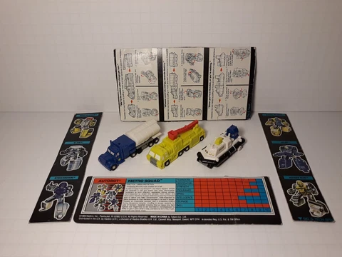 Transformers G1 Vintage Micromaster MM Metro Squad 100% complete w/card cutouts Cover