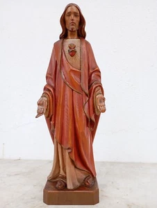 DE COLECCIÓN ARTE SACRO CATÓLICO TALLADO EN MADERA ESTATUA POLICROMADA JESÚS - Imagen 1 de 24