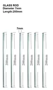 Glass Stirring Rods 8" (7mm) Diameter for Lab, Kitchen, Science Education 6/Pack - Picture 1 of 9