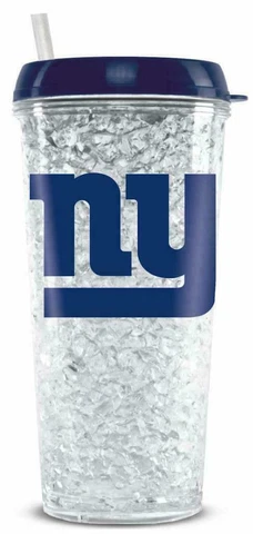 NFL New York Giants Crystal Freezer Travel Tumbler Mug w/Straw Cover