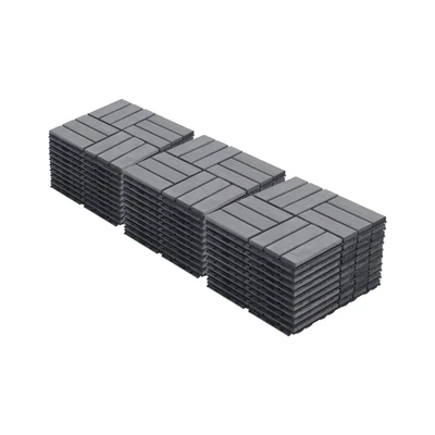 30 Pcs 12" Interlocking Deck Tiles Checker Pattern Acacia Hardwood Outdoor - Image 1 of 4