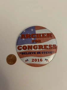 Democrat Archer For Congress 2016 Pin Back Button P60 - Picture 1 of 3