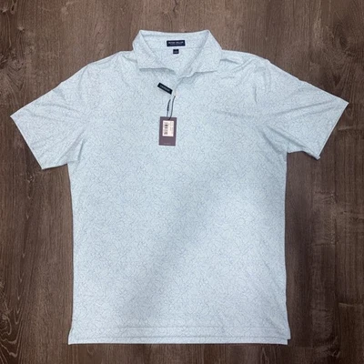 Рубашка для гольфа Peter Millar Polo Crown изготовленная с коротким рукавом логотипом цветочный принт большая - Изображение 1 из 4