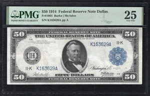 FR. 1064 1914 $50 FRN FEDERAL RESERVE NOTE DALLAS, TX PMG VERY FINE-25 *RARE* - Picture 1 of 2