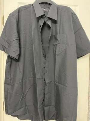 Camisa de vestir negra manga corta. Hombre 3X. ¡Nuevo! Foto 1 de 4