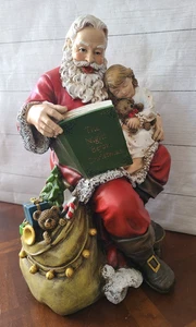 Die Nacht vor Weihnachtenđ 16" Nikolaus & MĂ€dchen Figur Buch Deko Vintage - Bild 1 von 13