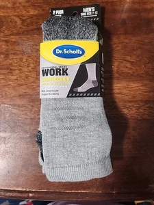 2 pares de calcetines de compresión de trabajo Dr. Scholls 7-12 grises para hombre - Imagen 1 de 6