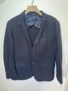 Blazer uomo Massimo Dutti cotone superfine 2 bottoni blu navy L/UK42/EU52 - Foto 1 di 16
