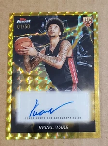 2024 Topps Finest Kel'el Ware RC Electrifying Signatures Gold Geo Auto #"d 1/50 - Picture 1 of 2