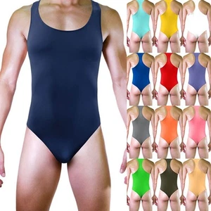Men Ice Silk Backless Singlet Jockstrap Bulge Pouch Thong Suspender Underwear UK - Picture 1 of 21