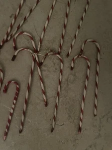 Vintage Kunststoffband Zuckerstangen Christbaumschmuck Basteln Wohndeko - Bild 1 von 3