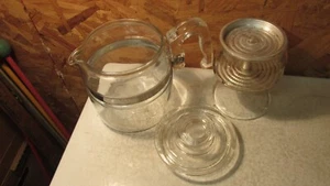 Vintage Pyrex Kaffeekanne Herd Top Perkolator Glas 7754-B 4 Tassen ~ komplett - Bild 1 von 1