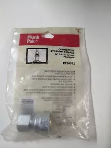 Plumb Pak Verbinder gerade Innengewinde 3/8 Außendurchmesser für 3/8 Eisen Rohrnippel PP20071 - Bild 1 von 2