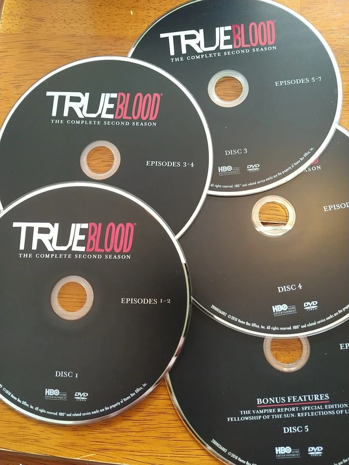 True Blood Second Season 2 (DVD, 2010 5-Disc Set) Alan Ball Discs Only EN/FR/ESP - Image 1 of 1