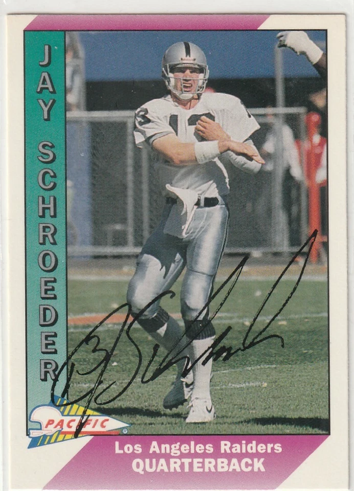 1991 Pacific NFL #239 Jay Schroeder           Autograph - Image 1 of 1