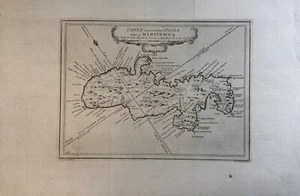 1763 Carta Rappresentante l'Isola Della Martinicca [Martinique] Original Map - Picture 1 of 2