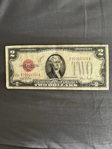 VERY RARE $2 Dollar Bill RED SEAL, Must Have, Will Go Fast! Valued @ $350 As Is! - Picture 1 of 3