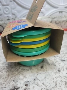 Green Grown Reusable Toddler Snack Bowls with Lids - Blue/Aqua/Yellow/Green - Picture 1 of 5