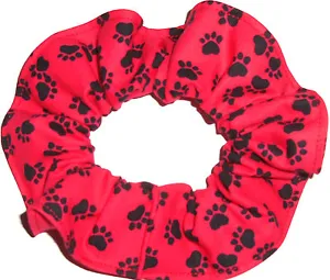 Hair Scrunchie Dog Cat Paw Prints Fabric Scrunchies by Sherry - Picture 1 of 48