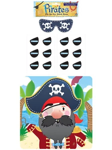 Stick The Eye Patch On The Pirate Game - Party Childrens Kids Pin Tail Activity - Picture 1 of 4