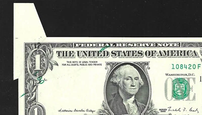 PRINTED FOLD ERROR! 1988 $1 FEDERAL RESERVE NOTE PMG GEM UNC-65 EPQ RARE (EJJ) - Image 1 of 4