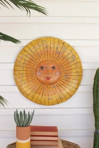 sun art work, metal wall art, patio wall hanging, metal sun face - Picture 1 of 3