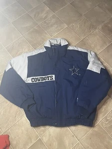 Dallas Cowboys Logo 7 90s Vintage Puffer Jacket XL - Picture 1 of 8