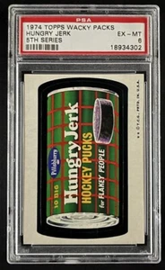 1974 Topps Wacky Packs Packages Hungry Jerk PSA 6 EXMT Series 5 Tan Back - Picture 1 of 2