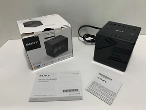 New-Sony ICFC1 Alarm Clock Radio FM/AM Programmable 10-Station Preset Black - Picture 1 of 6