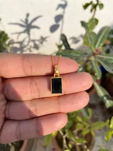 Hermoso Ónice Negro Piedra Preciosa 925 Plata de Ley Hecho a Mano Colgante S-41 - Imagen 1 de 5