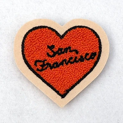 Vintage Style Chenille San Francisco Heart Patch - Sew On - Image 1 of 3