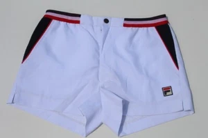 Fila White Line Tennis shorts y2k white blue white red band mens size EU S US XS - Picture 1 of 9