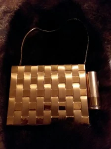 RARE VINTAGE 1940's WOVEN METAL COMPACT/EVENING BAG/PURSE - Picture 1 of 10