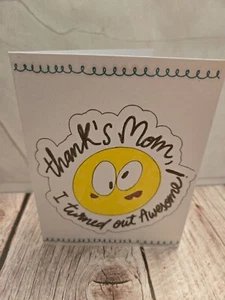 Handcrafted funny emoji mothers day Greeting card - Picture 1 of 2