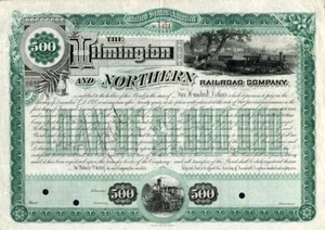 1887 (unissued) Wilmington Northern RR  Bond Certificate - Picture 1 of 1