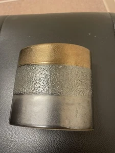 Croscill Portland toothbrush holder Metallic Gray Bronze Gold Textured Euc - Picture 1 of 3